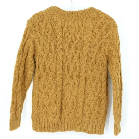 Treasure & Bond Womens Size Small S Cable Knit Sweater Top Brown Dale Tan NEW - Picture 2 of 2